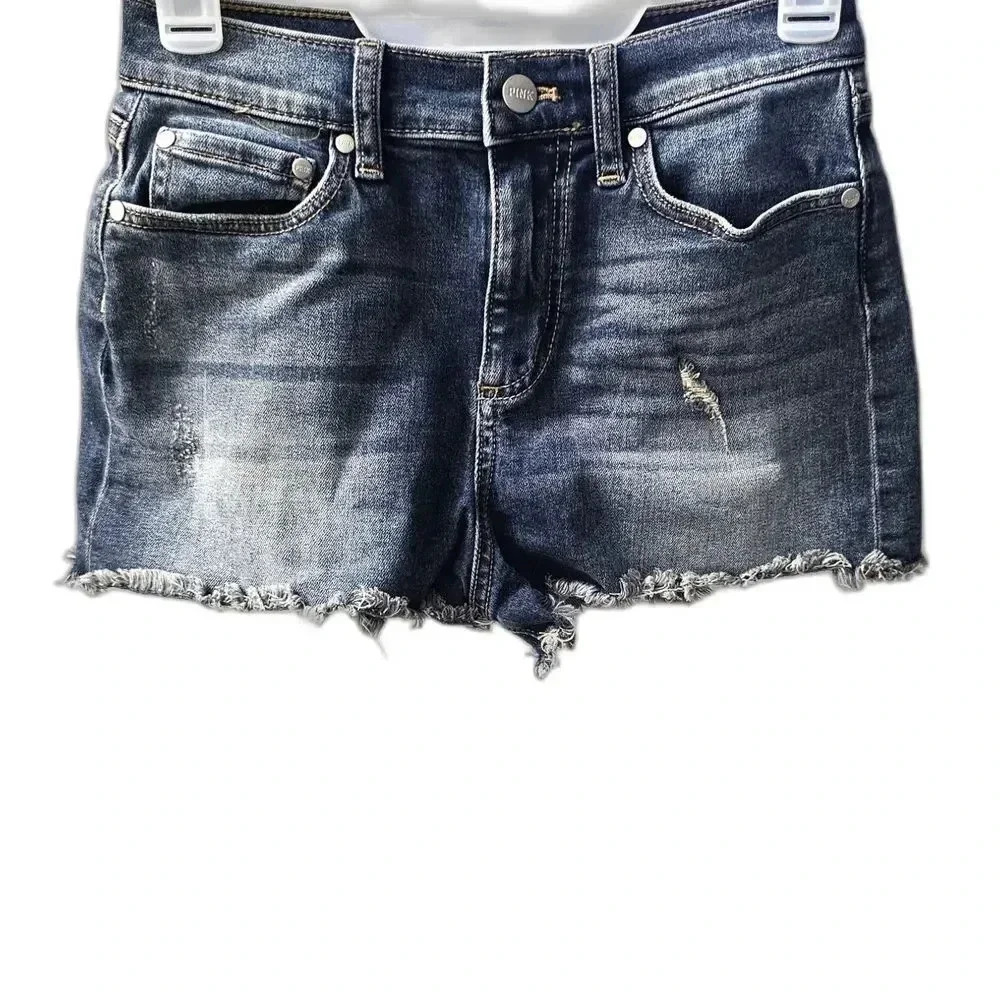 PINK VS Blue Distressed‎ Jean Shorts 2